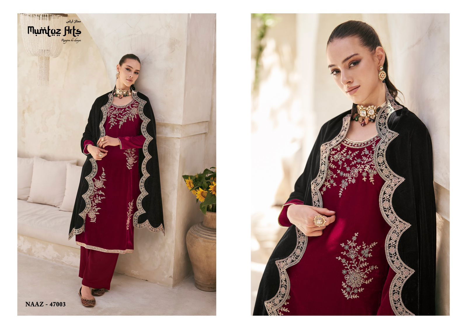 Mumtaz Naaz Heavy Velvet Designer Salwar Suits Catalog
